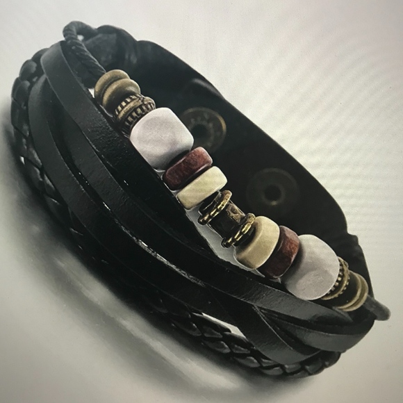 Genuine leather multi-strand bracelet - Picture 1 of 3